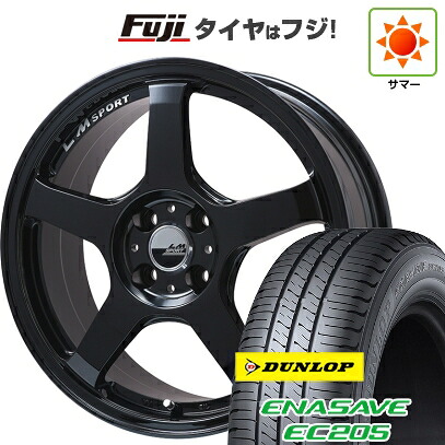 【新品国産車用5穴114.3】 夏タイヤ ホイール4本セット 205/60R16 ダンロップ エナセーブ EC205 レアマイスター LMスポーツ LM-05R(グロスブラック) 6.5J 16インチ(送料無料)|フジコーポレーション