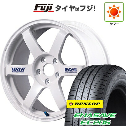 【新品国産車用5穴100】 夏タイヤ ホイール4本セット 215/45R17 ダンロップ エナセーブ EC205 RAYS レイズ ボルクレーシング TE37 サーガ S-plus 30thステッカーVer 7.5J 17インチ(送料無料)