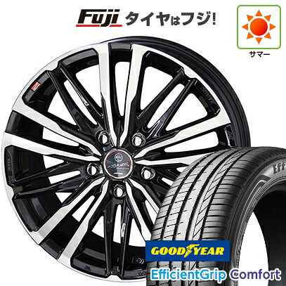 【新品国産車用5穴114.3】 夏タイヤ ホイール4本セット 215/45R18 グッドイヤー エフィシェントグリップ コンフォート(限定) 共豊 スマック クレスト 7J 18インチ(送料無料)|フジコーポレーション