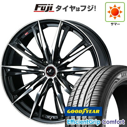 【新品国産車用5穴114.3】 夏タイヤ ホイール4本セット 215/45R18 グッドイヤー エフィシェントグリップ コンフォート(限定) WEDS ウェッズ レオニス GX 7J 18インチ(送料無料)