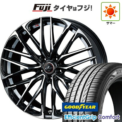 【新品国産車用5穴114.3】 夏タイヤ ホイール4本セット 215/45R18 グッドイヤー エフィシェントグリップ コンフォート(限定) WEDS ウェッズ レオニス SK 7J 18インチ(送料無料)
