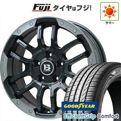 【新品国産車用5穴114.3】 夏タイヤ ホイール4本セット 215/45R18 グッドイヤー エフィシェントグリップ コンフォート(限定) ビッグウエイ B-LUGNAS FRD(マットブラック/ブラッククリアリム) 7.5J 18インチ(送料無料)