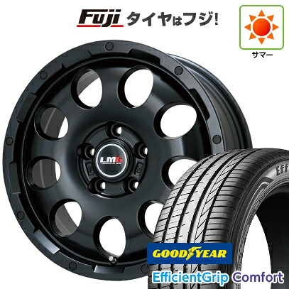 【新品国産車用5穴114.3】 夏タイヤ ホイール4本セット 215/45R18 グッドイヤー エフィシェントグリップ コンフォート(限定) レアマイスター LMG CS-9 マットブラック 7.5J 18インチ(送料無料)