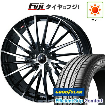 【新品国産車用5穴114.3】 夏タイヤ ホイール4本セット 215/45R18 グッドイヤー エフィシェントグリップ コンフォート(限定) WEDS ウェッズ レオニス FR 7J 18インチ(送料無料)