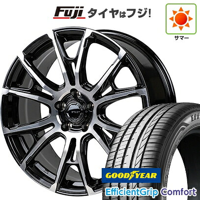 【新品国産車用5穴114.3】 夏タイヤ ホイール4本セット 215/45R18 グッドイヤー エフィシェントグリップ コンフォート(限定) モンツァ HI-BLOCK シュタッド 7.5J 18インチ(送料無料)