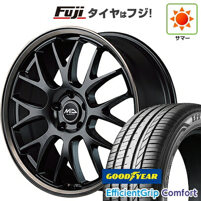 【新品国産車用5穴114.3】 夏タイヤ ホイール4本セット 215/45R18 グッドイヤー エフィシェントグリップ コンフォート(限定) MID WHEELS MID EXCLUSIVE 820F 7J 18インチ(送料無料)｜フジコーポレーション