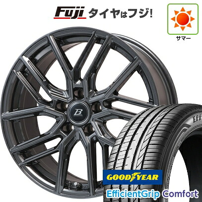 【新品国産車用5穴114.3】 夏タイヤ ホイール4本セット 215/45R18 グッドイヤー エフィシェントグリップ コンフォート(限定) ブランドルライン ヴァレーゼ ディープグレー 7.5J 18インチ(送料無料)