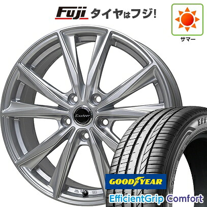 【新品国産車用5穴114.3】 夏タイヤ ホイール4本セット 215/45R18 グッドイヤー エフィシェントグリップ コンフォート(限定) ホットスタッフ エクスターST 7J 18インチ(送料無料)