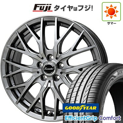 【新品国産車用5穴114.3】 夏タイヤ ホイール4本セット 215/45R18 グッドイヤー エフィシェントグリップ コンフォート(限定) ホットスタッフ エクシーダー E05II 7J 18インチ(送料無料)