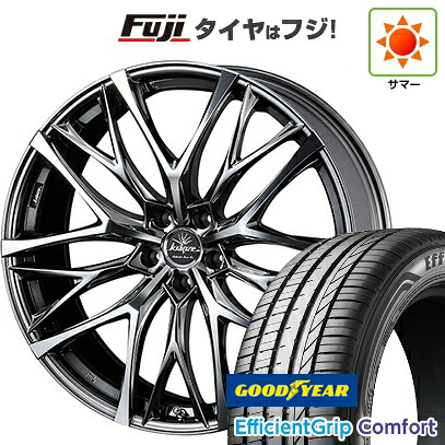 【新品国産車用5穴114.3】 夏タイヤ ホイール4本セット 215/45R18 グッドイヤー エフィシェントグリップ コンフォート(限定) WEDS ウェッズ クレンツェ ウィーバル 100EVO 7.5J 18インチ(送料無料)