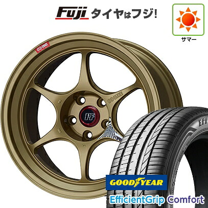 【新品国産車用5穴114.3】 夏タイヤ ホイール4本セット 215/45R18 グッドイヤー エフィシェントグリップ コンフォート(限定) ENKEI エンケイ PerformanceLine PF06 ゴールド 8J 18インチ(送料無料)