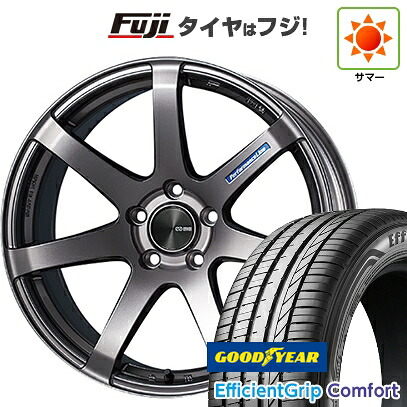 【新品国産車用5穴114.3】 夏タイヤ ホイール4本セット 215/45R18 グッドイヤー エフィシェントグリップ コンフォート(限定) ENKEI エンケイ PerformanceLine PF07 7J 18インチ(送料無料)