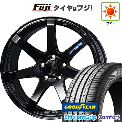 【新品国産車用5穴114.3】 夏タイヤ ホイール4本セット 215/45R18 グッドイヤー エフィシェントグリップ コンフォート(限定) ENKEI エンケイ PerformanceLine PF07 フジオリジナルカラー 7.5J 18インチ(送料無料)