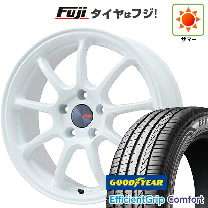 【新品国産車用5穴114.3】 夏タイヤ ホイール4本セット 215/45R18 グッドイヤー エフィシェントグリップ コンフォート(限定) ENKEI エンケイ PerformanceLine PF09 フジオリジナルカラー 7.5J 18インチ(送料無料)