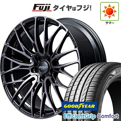 【新品国産車用5穴114.3】 夏タイヤ ホイール4本セット 215/45R18 グッドイヤー エフィシェントグリップ コンフォート(限定) RAYS レイズ ホムラ 2X10BD BLACK CLEAR EDITION 7.5J 18インチ(送料無料)