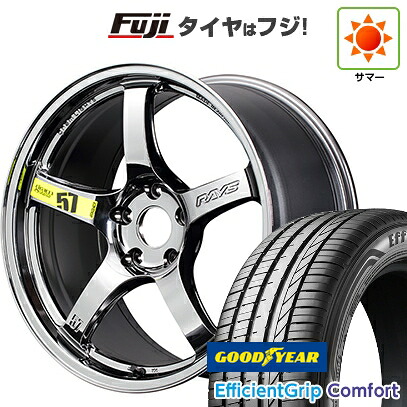 【新品国産車用5穴114.3】 夏タイヤ ホイール4本セット 215/45R18 グッドイヤー エフィシェントグリップ コンフォート(限定) RAYS レイズ グラムライツ 57CR LIMITED (RB) 7.5J 18インチ(送料無料)|フジコーポレーション