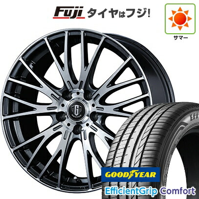 【新品国産車用5穴114.3】 夏タイヤ ホイール4本セット 215/45R18 グッドイヤー エフィシェントグリップ コンフォート(限定) コーセイ MZ-GROW VM25R 7J 18インチ(送料無料)