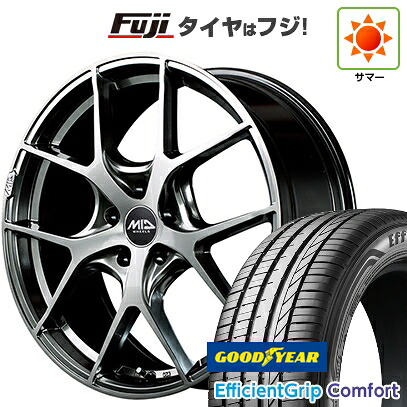 【新品国産車用5穴114.3】 夏タイヤ ホイール4本セット 215/45R18 グッドイヤー エフィシェントグリップ コンフォート(限定) MID WHEELS MID EXCLUSIVE 025F 7J 18インチ(送料無料)