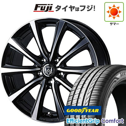 【新品国産車用5穴114.3】 夏タイヤ ホイール4本セット 215/45R18 グッドイヤー エフィシェントグリップ コンフォート(限定) WEDS ウェッズ ライツレー MS 7.5J 18インチ(送料無料)