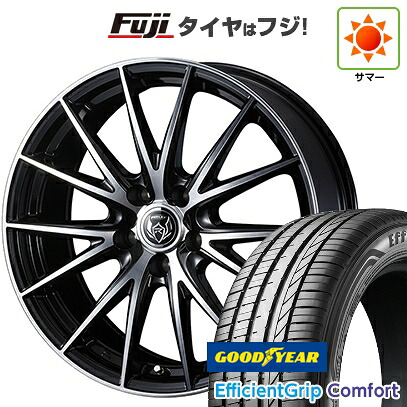 【新品国産車用5穴114.3】 夏タイヤ ホイール4本セット 215/45R18 グッドイヤー エフィシェントグリップ コンフォート(限定) WEDS ウェッズ ライツレー VS 7.5J 18インチ(送料無料)