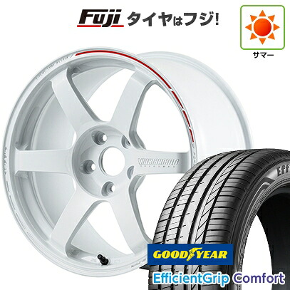 【新品国産車用5穴114.3】 夏タイヤ ホイール4本セット 215/45R18 グッドイヤー エフィシェントグリップ コンフォート(限定) RAYS レイズ ボルクレーシング TE37 サーガ S+ TIME ATTACK 限定 8J 18インチ(送料無料)