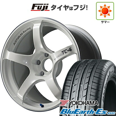 【新品国産車用5穴100】 夏タイヤ ホイール4本セット 225/55R18 ヨコハマ ブルーアース ES32 ヨコハマ アドバンレーシング TC-4 8J 18インチ(送料無料)