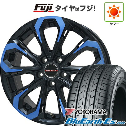 【新品国産車用5穴114.3】 夏タイヤ ホイール4本セット 225/35R19 ヨコハマ ブルーアース ES32 ビッグウエイ レイシーン プラバ5X(ブルークリア) 8J 19インチ(送料無料)