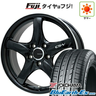 【新品国産車用5穴114.3】 夏タイヤ ホイール4本セット 205/55R16 ヨコハマ ブルーアース ES32 レアマイスター CS-V(グロスブラック/リムポリッシュ) 7J 16インチ(送料無料)