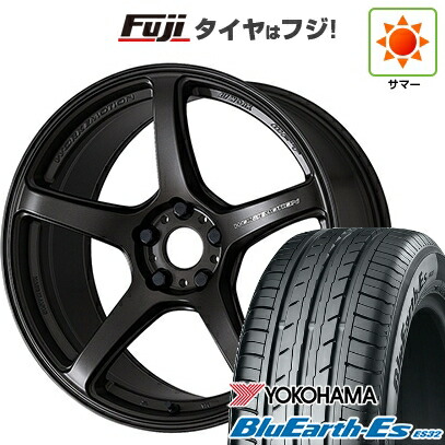 【新品国産車用5穴100】 夏タイヤ ホイール4本セット 225/40R18 ヨコハマ ブルーアース ES32 WORK ワーク エモーション T5R 8.5J 18インチ(送料無料)