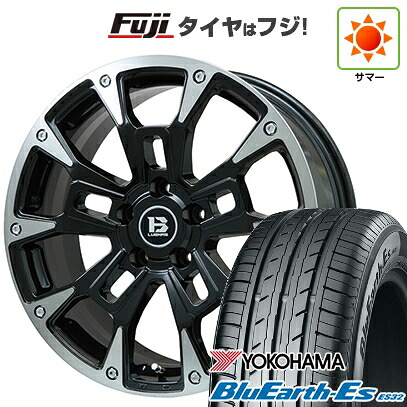 【新品国産車用5穴114.3】 夏タイヤ ホイール4本セット 205/60R16 ヨコハマ ブルーアース ES32 ビッグウエイ B-LUGNAS BRD(ブラックポリッシュ/ブラッククリア) 6.5J 16インチ(送料無料)