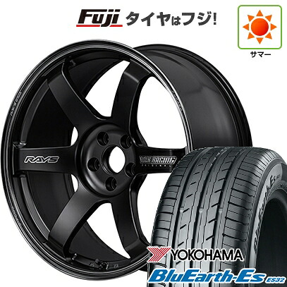【新品国産車用5穴100】 夏タイヤ ホイール4本セット 225/40R18 ヨコハマ ブルーアース ES32 RAYS レイズ ボルクレーシング TE37 サーガ S-plus Black Shadow 8J 18インチ(送料無料)