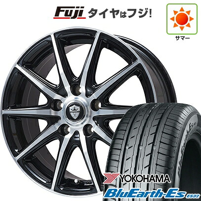 【新品】フリード クロスター 夏タイヤ ホイール4本セット 185/65R15 ヨコハマ ブルーアース ES32 エルベ エステローザ EST-10S ブラックポリッシュ 6J 15インチ(送料無料)