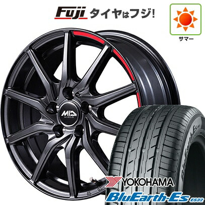【新品】フリード 5穴/114 夏タイヤ ホイール4本セット 185/65R15 ヨコハマ ブルーアース ES32 MID WHEELS RX810 アクティブブラック 6J 15インチ(送料無料)|フジコーポレーション