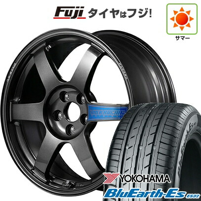 【新品国産車用5穴100】 夏タイヤ ホイール4本セット 215/45R17 ヨコハマ ブルーアース ES32 RAYS レイズ ボルクレーシング TE37 サーガ クラブレーサー 7.5J 17インチ(送料無料)