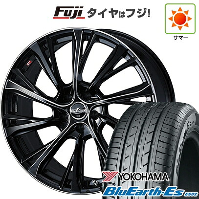 【新品国産車用5穴114.3】 夏タイヤ ホイール4本セット 215/55R17 ヨコハマ ブルーアース ES32 WEDS ウェッズ レオニス JG BK/SCマシニング 7J 17インチ(送料無料)｜フジコーポレーション