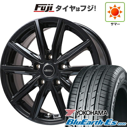 【新品国産車用5穴114.3】 夏タイヤ ホイール4本セット 225/50R18 ヨコハマ ブルーアース ES32 エルベ エステローザ EST-α グロスブラック 7J 18インチ(送料無料)