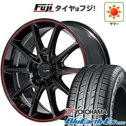 【新品国産車用5穴114.3】 夏タイヤ ホイール4本セット 225/60R17 ヨコハマ ブルーアース ES32 MID WHEELS MID RACING R25 Plus 7J 17インチ(送料無料)｜フジコーポレーション 90,915円