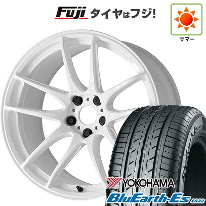 【新品】オーラ 夏タイヤ ホイール4本セット 205/50R17 ヨコハマ ブルーアース ES32 WORK ワーク エモーション CR Shigoku 7J 17インチ(送料無料)