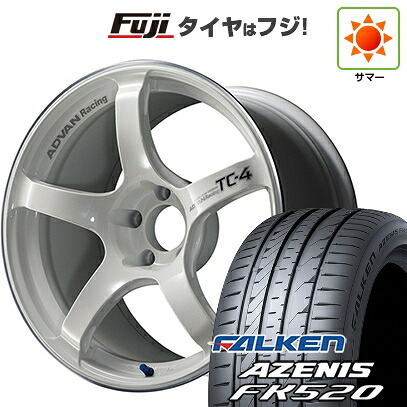 【新品国産車用5穴100】 夏タイヤ ホイール4本セット 225/55R18 ファルケン アゼニス FK520L ヨコハマ アドバンレーシング TC-4 8J 18インチ(送料無料)