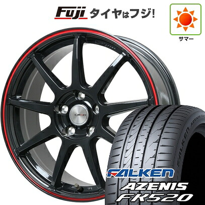 【新品国産車用5穴114.3】 夏タイヤ ホイール4本セット 225/40R18 ファルケン アゼニス FK520L レアマイスター LMスポーツ LM-QR グロスブラック/レッドライン 9J 18インチ(送料無料)