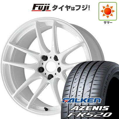 【新品国産車用5穴100】 夏タイヤ ホイール4本セット 225/40R18 ファルケン アゼニス FK520L WORK ワーク エモーション CR Shigoku 8.5J 18インチ(送料無料)