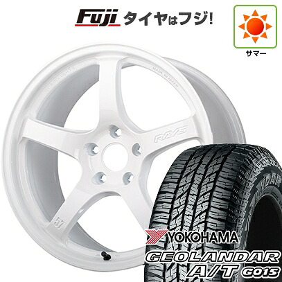 【新品国産車用5穴114.3】 夏タイヤ ホイール4本セット 225/60R17 ヨコハマ ジオランダー A/T G015 OWL/RBL RAYS レイズ グラムライツ 57CR LIMITED (OXZ) 7J 17インチ(送料無料)