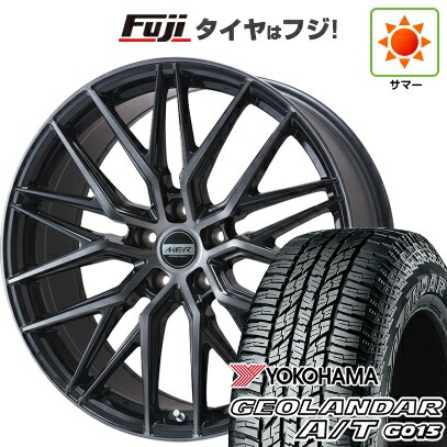 【新品国産車用5穴114.3】 夏タイヤ ホイール4本セット 225/65R17 ヨコハマ ジオランダー A/T G015 OWL/RBL プレミックス MER XMESH ブラッククリア 7J 17インチ(送料無料)
