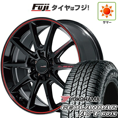 【新品国産車用5穴114.3】 夏タイヤ ホイール4本セット 225/60R17 ヨコハマ ジオランダー A/T G015 OWL/RBL MID WHEELS MID RACING R25 Plus 7J 17インチ(送料無料)｜フジコーポレーション