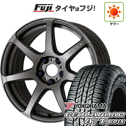 【新品国産車用5穴100】 夏タイヤ ホイール4本セット 225/60R17 ヨコハマ ジオランダー A/T G015 OWL/RBL WORK ワーク エモーション T7R【限定】 7J 17インチ(送料無料)