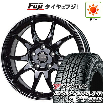 【新品国産車用5穴100】 夏タイヤ ホイール4本セット 225/60R17 ヨコハマ ジオランダー A/T G015 OWL/RBL ホットスタッフ ジースピード P-06【限定】 7J 17インチ(送料無料)|フジコーポレーション