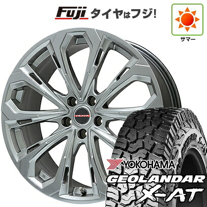 【新品国産車用5穴114.3】 夏タイヤ ホイール4本セット 235/60R18 ヨコハマ ジオランダー X-AT G016 OWL ビッグウエイ レイシーン プラバ5X(クロームハイパーシルバー) 8J 18インチ(送料無料)