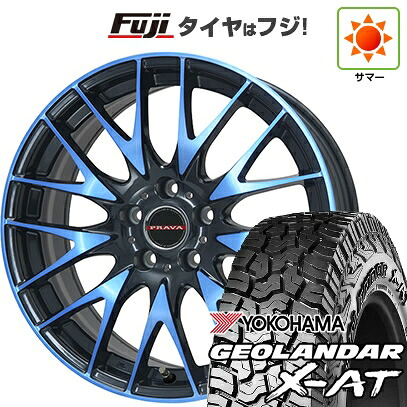 【新品国産車用5穴114.3】 夏タイヤ ホイール4本セット 235/60R18 ヨコハマ ジオランダー X-AT G016 OWL ビッグウエイ レイシーン プラバ9M(ブルークリア) 7.5J 18インチ(送料無料)