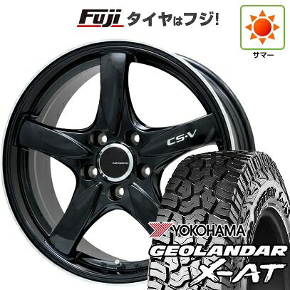 【新品国産車用5穴114.3】 夏タイヤ ホイール4本セット 235/60R18 ヨコハマ ジオランダー X-AT G016 OWL レアマイスター CS-V(グロスブラック/リムポリッシュ) 7.5J 18インチ(送料無料)|フジコーポレーション