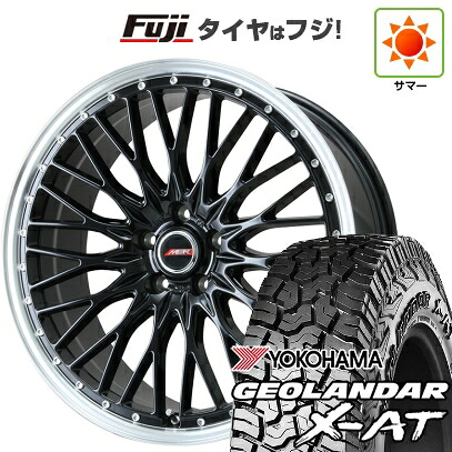 【新品国産車用5穴114.3】 夏タイヤ ホイール4本セット 235/60R18 ヨコハマ ジオランダー X-AT G016 OWL プレミックス MER PROMESH グロスブラック/リムポリッシュ 7.5J 18インチ(送料無料)